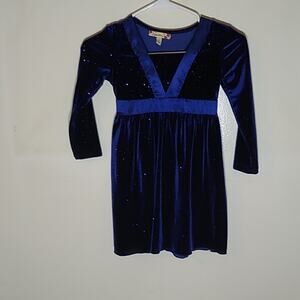 Speechless Girl's Size Small blue velvet w/ sparkles dress. Dressy